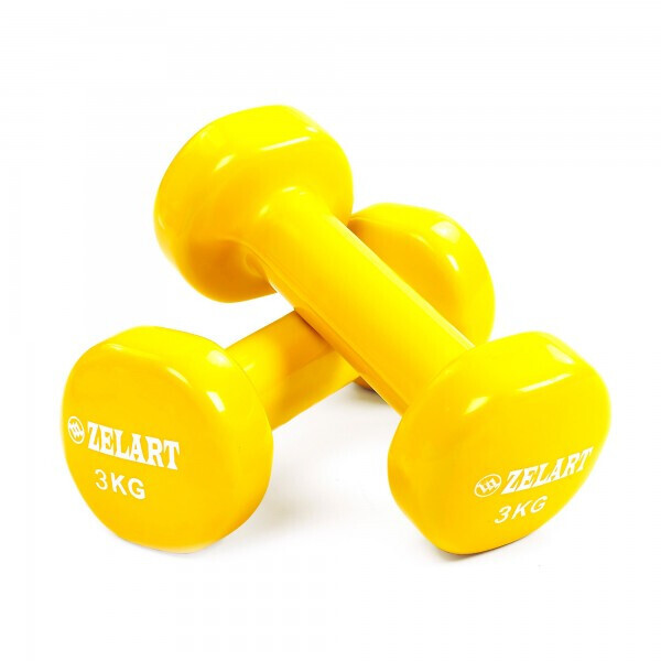 

Гантели для фитнеса с виниловым покрытием Zelart Beauty TA-5225-3 Yellow