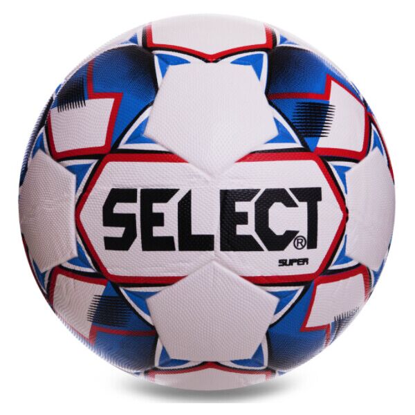 

Мяч футбольный SELECT BRILLANT SUPER FB-0550 №5 PVC клееный белый-синий