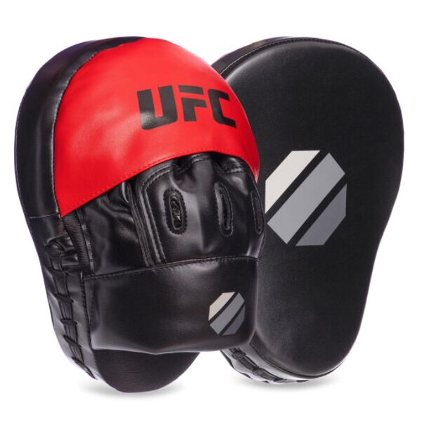 

Лапа Изогнутая для бокса и единоборств UFC UHK-69754 26x19x15,5см 2шт черный-красный