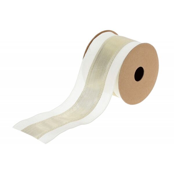 

Лента декоративная Bon 6.3*270см, цвет - лён с вставкой шампань 821-080