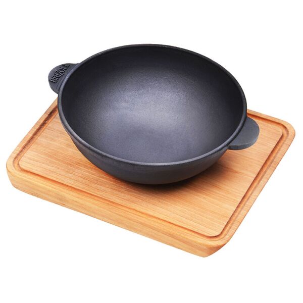 

Сковорода чугунная WOK с подставкой Elen Horeca Brizoll 559-003, 180х63мм