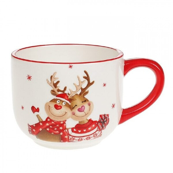 

Чашка керамическая Новогодние Олени 0,5 л. Flora 32054
