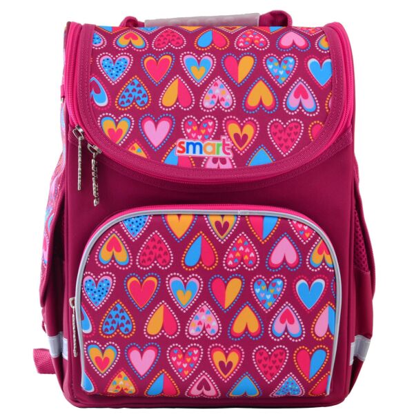 

Рюкзак школьный, каркасный Hearts Style (12 л), Smart