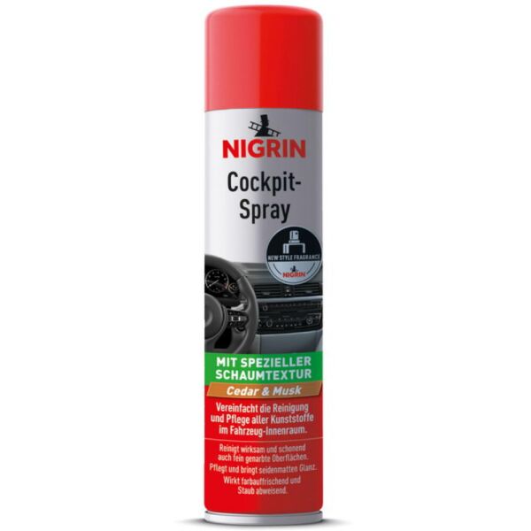 

NIGRIN Cockpit-Spray Cedar - Musk очиститель протектант для пластика Кедр и Муск (Германия) 400 мл