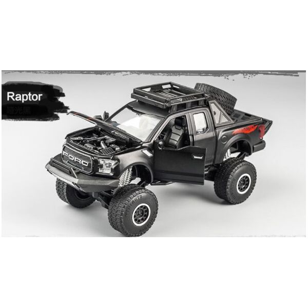 

Модель автомобиля Ford Raptor F150 1:32 внедорожник версия с большими колесами черного цвета