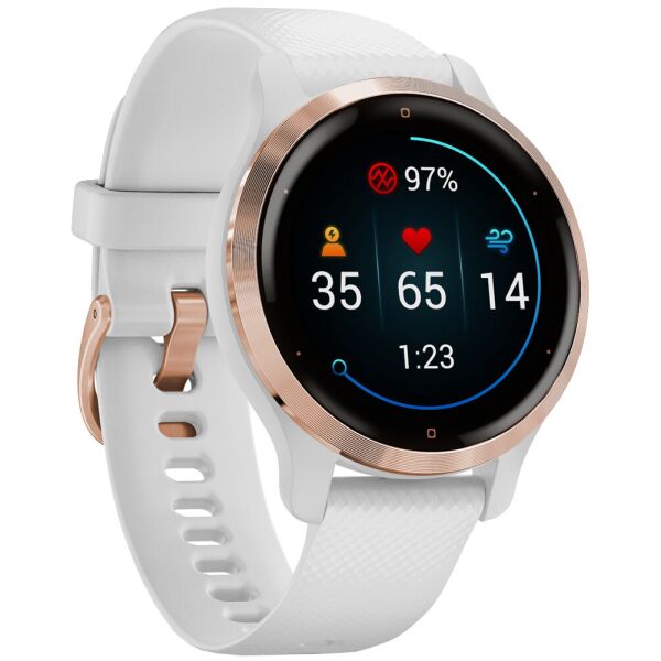 

Garmin Venu 2S Rose Gold Bezel with White Case and Silicone Band (010-02429-13)
