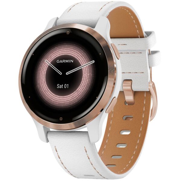 

Garmin Venu 2S Rose Gold with White Leather Band (010-02429-23)