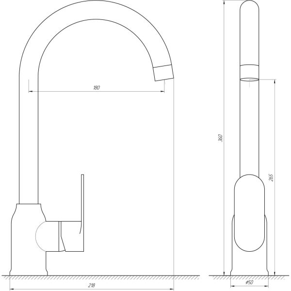 

Смеситель для кухни Globus Lux Ontario GLO-0203S-BB черный