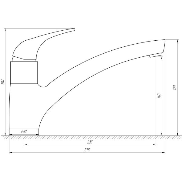 

Смеситель для кухни TOPAZ TEEL TL P-8838-H17