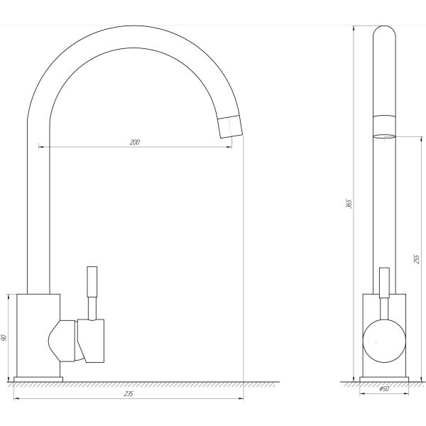 

Смеситель для кухни Globus Lux ALPEN SUS-203SN