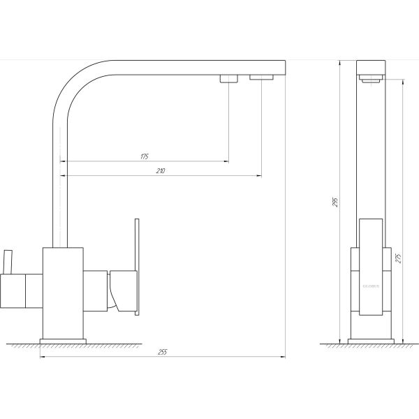 

Смеситель для кухни с подключением к фильтру Globus Lux GLLR-0111-1-ONIX