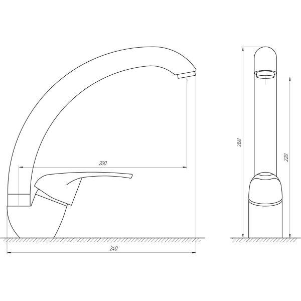 

Смеситель для кухни Globus Lux GLSO-0203S-2-ARENA светло-серый