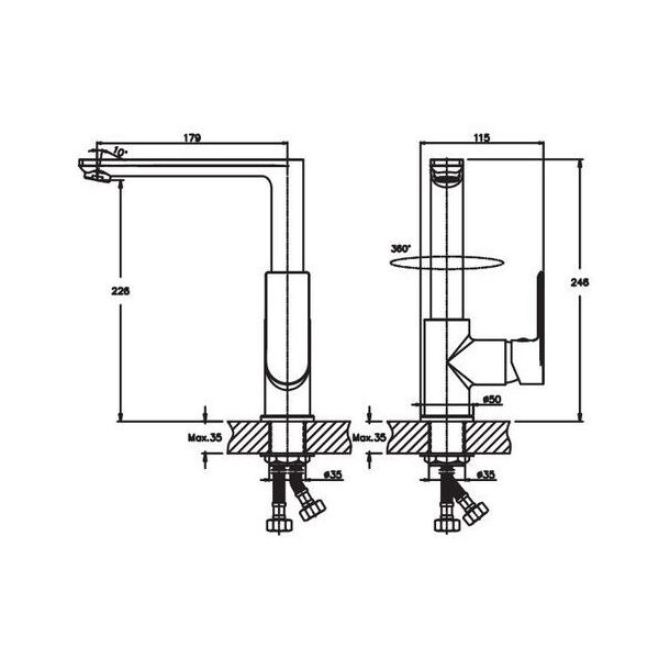 

Смеситель для кухни HAIBA ALEX 018 Черный (HB3927) (ST701440)