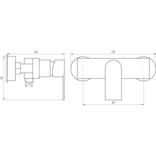 

Смеситель для душа Globus Lux SHS-105-M с душевым гарнитуром