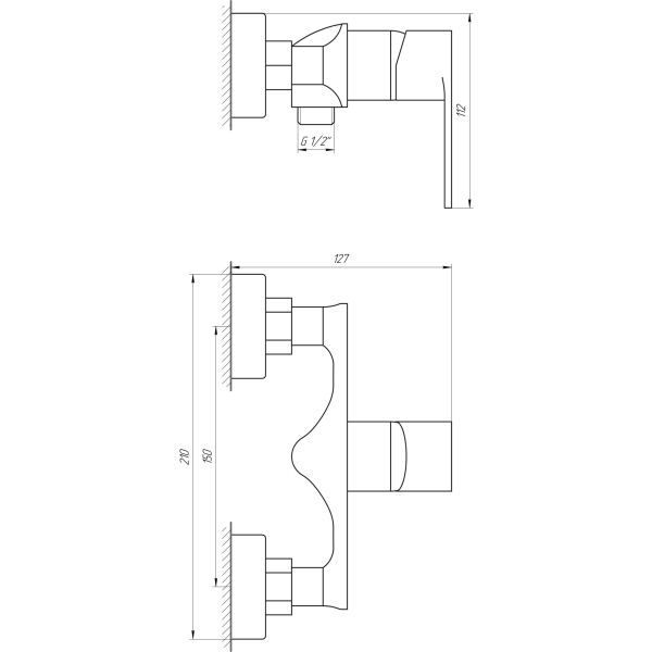 

Смеситель для душа Globus Lux Niagara GLN-0105N