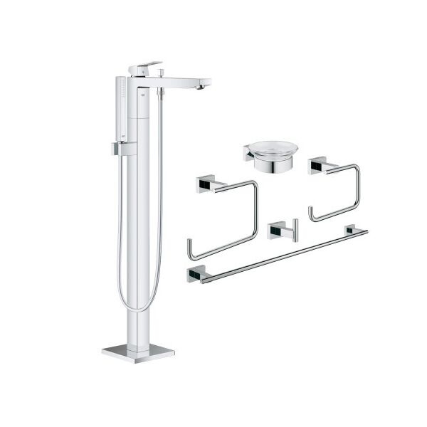 

Комплект Grohe смеситель для ванны Eurocube 23672001 + набор аксессуаров Essentials Cube 40758001
