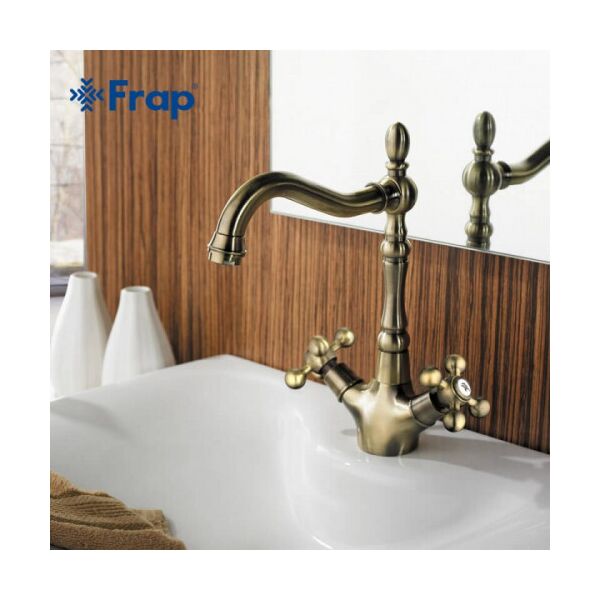 

Смеситель для кухни Frap F4019-4 бронза