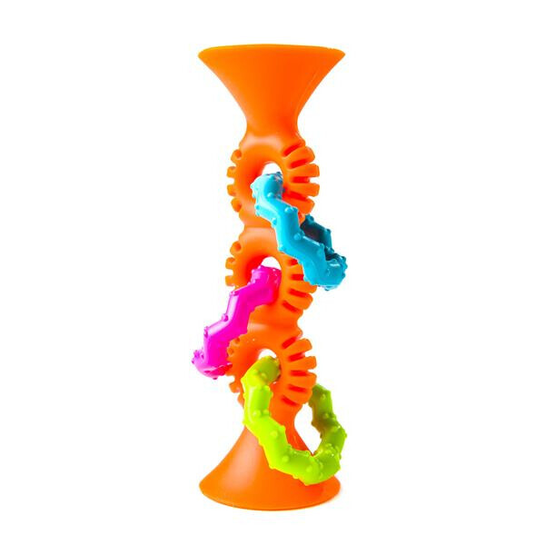 

Прорезыватель-погремушка на присосках Fat Brain Toys pipSquigz Loops оранжевый (F165ML)