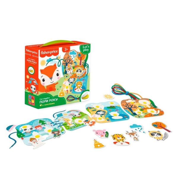 

Настольная игра для детей "Игра-шнуровка Времена года" VT5303-25