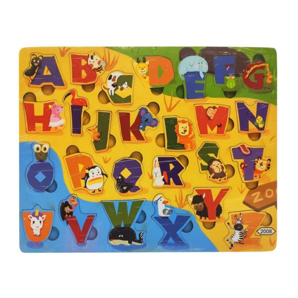 

Деревянная игрушка Пазлы MD 2561-2001/24, 30*22 см (Английский алфавит с животными)
