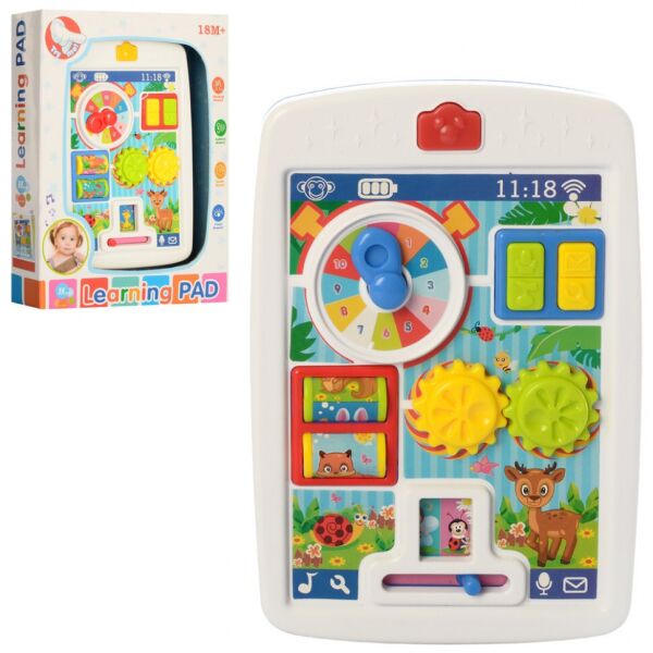 

Игрушечный планшет 65080, часы, трещетка, со звуковыми эффектами