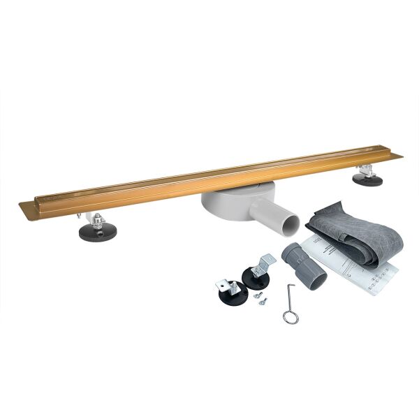 

Линейный трап из нержавейки с поворотным сифоном DESIRE Gusto Oro 900 мм (ST702572)