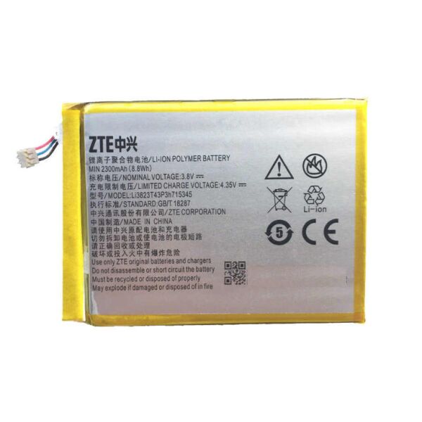

Батарея ZTE Li3823T43P3h715345 (2300mAh) / LI3820T43P3H715345 (2000mAh) Grand S Flex / WiFi-router MF910, MF920, Мегафон MR150-2, MR150-5 [Original PRC]