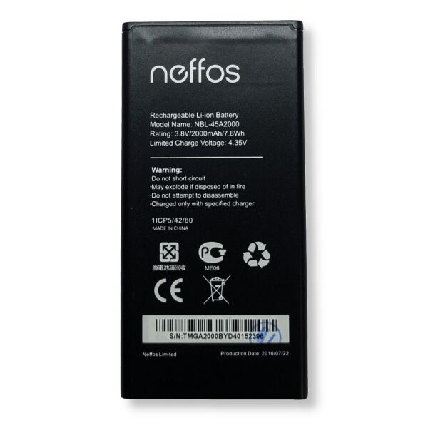 

Батарея TP-Link NBL-45A2000 Neffos C5L TP601 / TP-Link NBL-45A2400 [Original PRC]