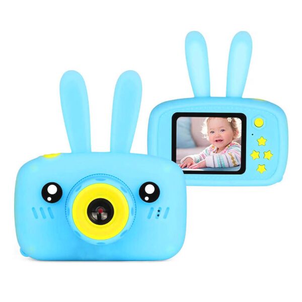 

Цифровой детский фотоаппарат Children fun Camera Зайчик детская фото-видеокамера Blue