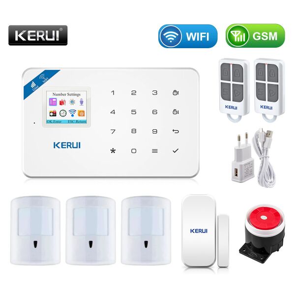 

Комплект беспроводной gsm WiFi сигнализации с иммунитетом Pet для 2-комнатной квартиры Kerui W18
