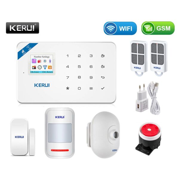 

Комплект беспроводной gsm WiFi сигнализации с уличным датчиком движения Kerui W18