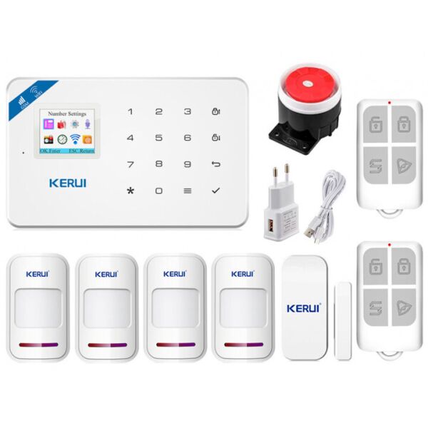 

Комплект беспроводной gsm WiFi сигнализации для 3-комнатной квартиры Kerui W18