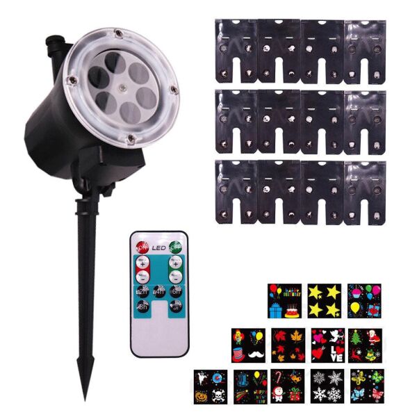 

Проектор лазерный 12 картриджей с пультом Star Shower Garden Projector Laser Lamp ZP1 154134