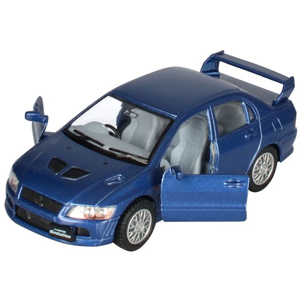 

Машинка Kinsmart Кинсмарт Mitsubishi Lancer Evolution VII металлическая инерционная синяя 1:36 (KT5052W-4)