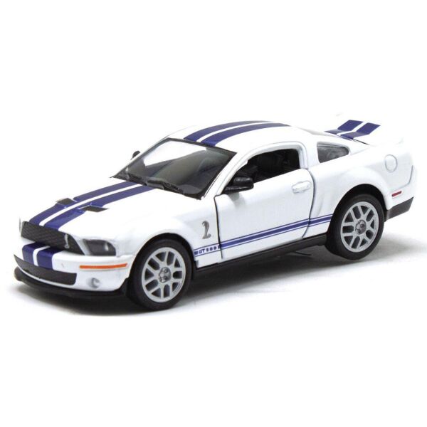 

Машинка Kinsmart Кинсмарт Ford Mustang Shelby GT500 2007 металлическая инерционная белая 1:38 (KT5310W-3)