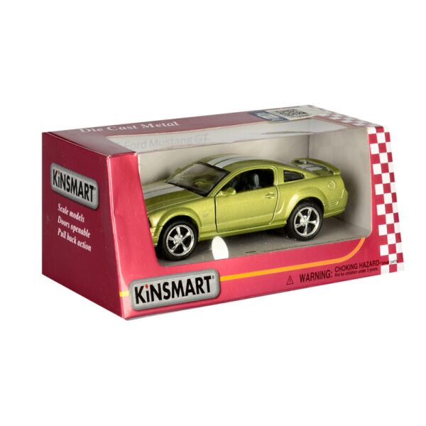

Машинка Kinsmart Кинсмарт Ford Mustang GT 2006 металлическая инерционная салатовая 1:38 (KT5091WF-4)