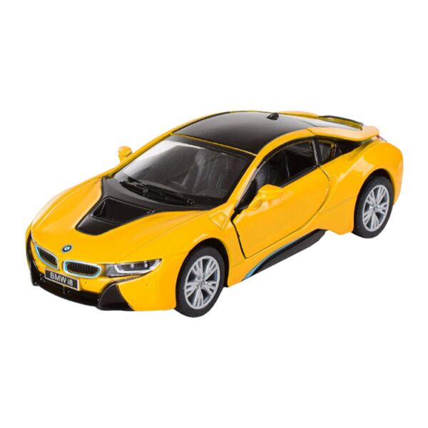 

Машинка Kinsmart Кинсмарт BMW i8 металлическая инерционная желтая 1:36 (KT5379WA-4)