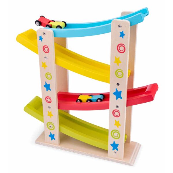 

Трек для машинок New Classic Toys с 4 машинками 27 × 9 × 38 см (10540)