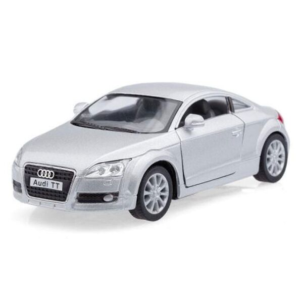 

Машинка Kinsmart Кинсмарт Audi TT Coupe металлическая инерционная цвет серебро 1:32 (KT5335W-2)