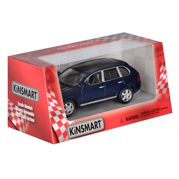 

Машинка Kinsmart Кинсмарт Porsche Cayenne Turbo металлическая инерционная синяя 1:38 (KT5075W-2)