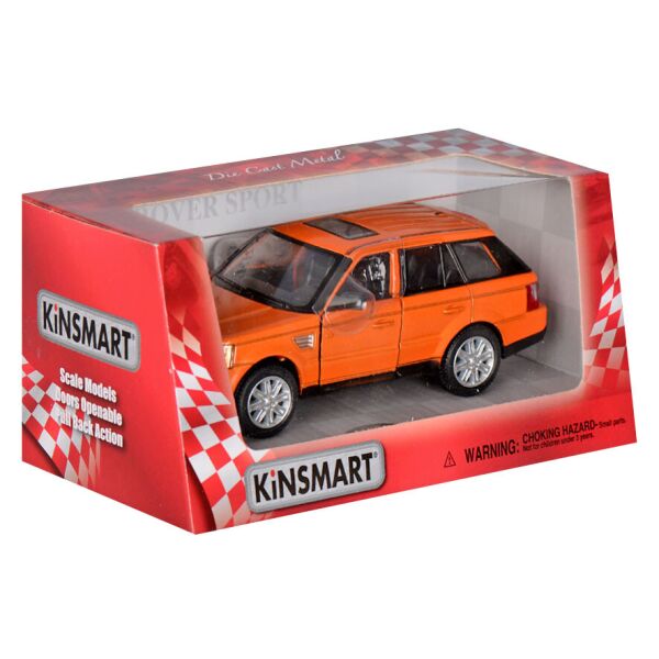 

Машинка Kinsmart Кинсмарт Range Rover Sport металлическая инерционная оранжевая 1:38 (KT5312W-3)