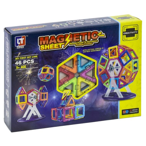 

Магнитный конструктор Limo Toy MAGNETIC 4002 46 деталей Цветные магниты Колесо обозрения