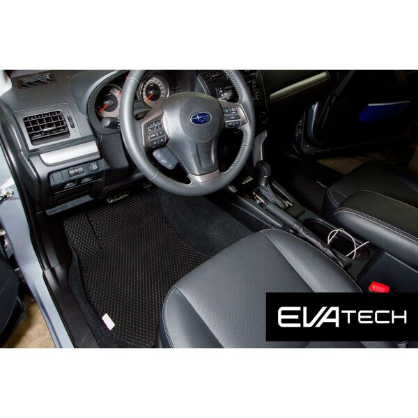 

Коврики в салон EVAtech для Subaru Forester (13-...), 4 поколение, левый руль EVA полимерные черные