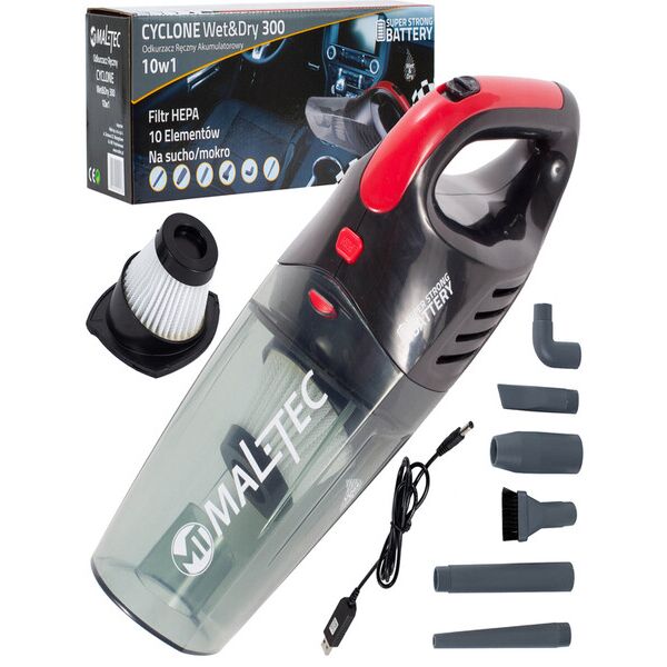 

Ручной автомобильный пылесос Maltec Turbo Cyclone Wet&Dry 300 10в1
