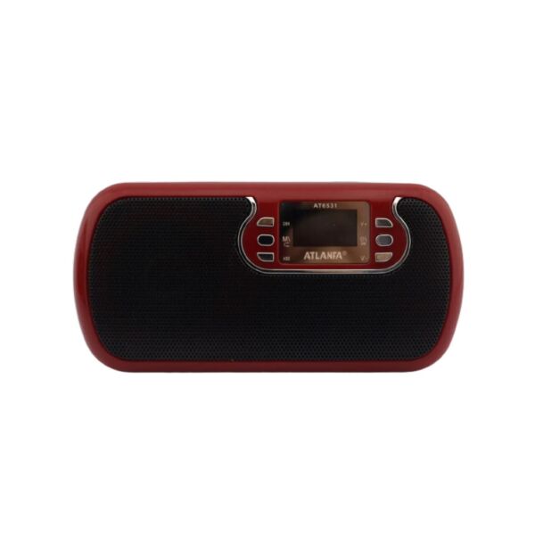 

Колонка ATLANFA AT6531 переносная колонка с MircoSD, USB, MP3, TF с ЖК дисплеем красная