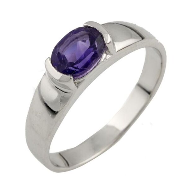 

Серебряное кольцо GS с натуральным аметистом (0463933) 18 размер