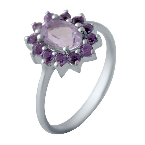 

Серебряное кольцо GS с натуральным аметистом (1139684) 17 размер