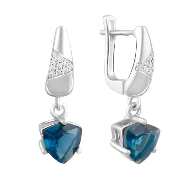 

Серебряные серьги GS с топазом Лондон Блю 2.805ct (2095675)