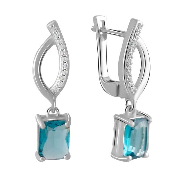 

Серебряные серьги GS с топазом Лондон Блю 2.975ct (2062592)