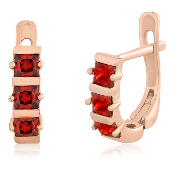 

Серебряные серьги позолоченные с фианитом детские С3ФГ/343